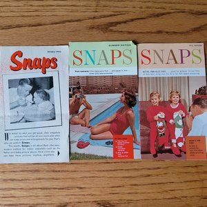 3 Vintage Analog Camera advertising inserts, Retro Ads for cameras & photography